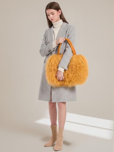 Image of Women Luxury Real Curly Mongolian Lamb Fur Purse