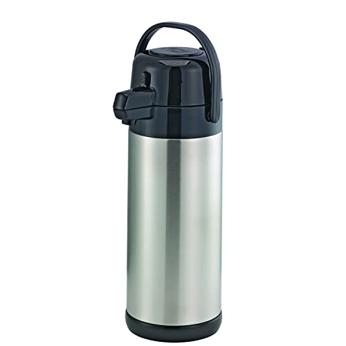 Service Ideas SECA30S Eco-Air Slim Airpot with Pump, Stainless Steel Vacuum Insulated, 3 Liter