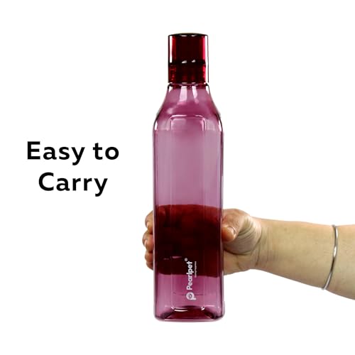 PEARLPET Cubic - BPA-free Plastic Water Bottle Set of 4 Pcs, Each 1000ml, Assorted Multicolor