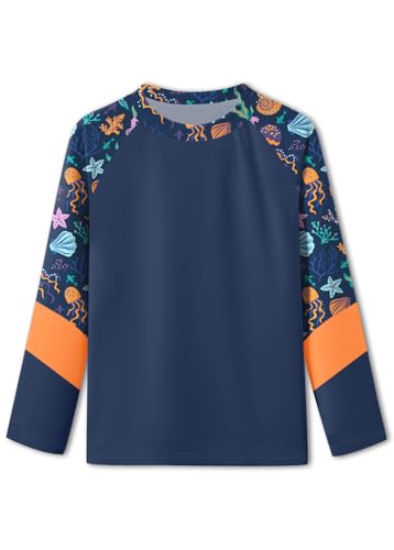 Image of BesserBay Girls Rash Guard UPF 50+ Raglan Sleeve Swim Shirt 6-14 Years