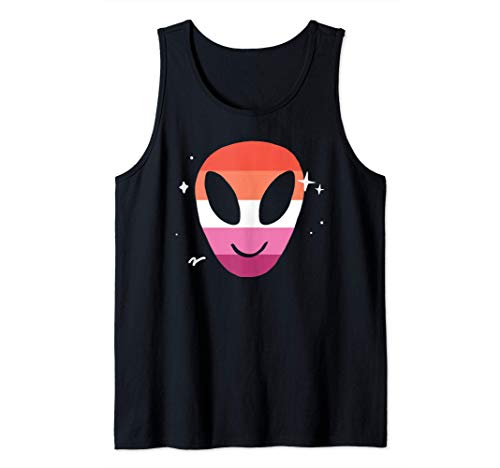 Lesbiana Alien Pink LGBTQ Aesthetic Pride Bandera Space Camiseta sin Mangas