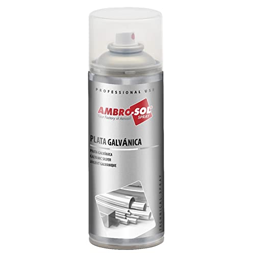 AMBRO-SOL, Galvanizado, Plata Galvánica, Color Gris Claro Mate - Aluminio, Spray 400ml