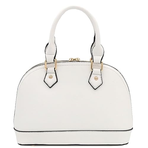 Image of FashionPuzzle Zip-Around Saffiano Classic Dome Satchel