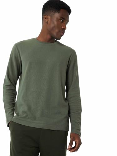 Image of Max Men Cotton Textured Long Sleeve Lounge Regular Fit T-Shirt