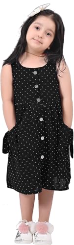 Image of CMMCHAAH Pure Cotton Printed Frock Dress for Girls| Kids Dress |2-12 Years Sizes | Knee Length Frock Dress