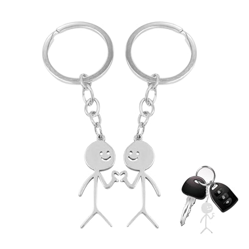 RTRTGS 2 llaveros divertidos con diseño de mano, regalo original para parejas o amigos, perfecto para aniversario, San Valentín, cumpleaños, Halloween o bromas, llaveros encajables con diseño de