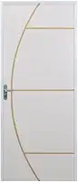 Kit Porta de Madeira Decorada 212x85cm com Batente de Aluminio 3,6cm Gáucha Mgm Branco