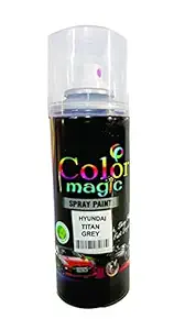 Color Magic HYUNDAI TITAN GREY Spray Paint - HYUNDAI i10, VENUE , XCENT, i20, VERNA , CRETA - ( TITAN GREY, 220 ml) Spray Paint