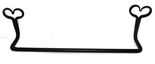 Hand Crafted & American Made! Wrought Iron Towel Holder Bar w Hearts Large