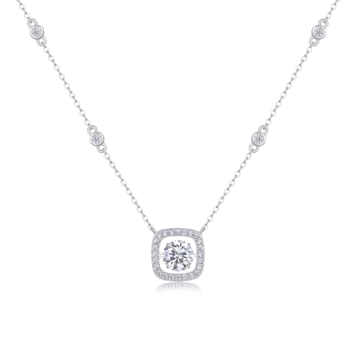 Collier moissanite carré pour femme, le cadeau de mariage idéal