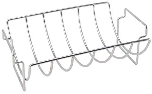 Omaha Rib Rack for Smoker and Grill - Non Stick Stainless Steel Grill Rack for 6 Racks of Ribs - for Traeger, Weber, Green Egg, Oven - Reversible for Roasts, Chicken, Prime Rib