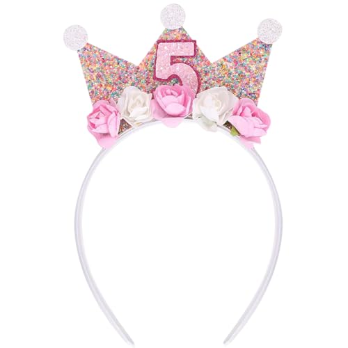 Capaneus 5 Jahre Partyspielzeug, Krone, Geburtstag, Mädchen, Geburtstagsdekoration, Prinzessin