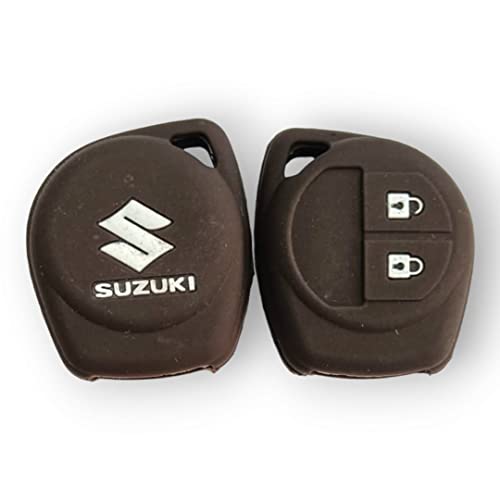 Image of vSHARK Silicone Car Key Cover for Maruti Suzuki S-Presso /Swift DZire /SX4 /DZire / Ignis /Alto /Vitara Brezza /Celerio /Ertiga /Ciaz /SCross /Baleno /Ritz 2 Button Key Cover W Coffee ( Pack of 2 )