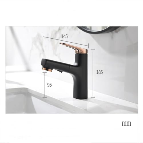 Mitigeur de lavabo avec douchette extensible or robinet salle de bain