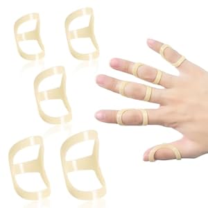 Kecartu Trigger Finger Splint, 5Pcs Oval Finger Support Brace Stabilizer, Finger Protection, Thumb Brace for Arthritis, Mallet Finger, Joint Fixation, Middle,Pinky,Ring Finger (10,11,12,13,14 Sizes)