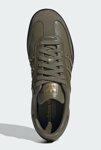 Image of adidas Samba OG Women's Shoes, Medium Dark Khaki /Olive Strata-Core Black, Size 10