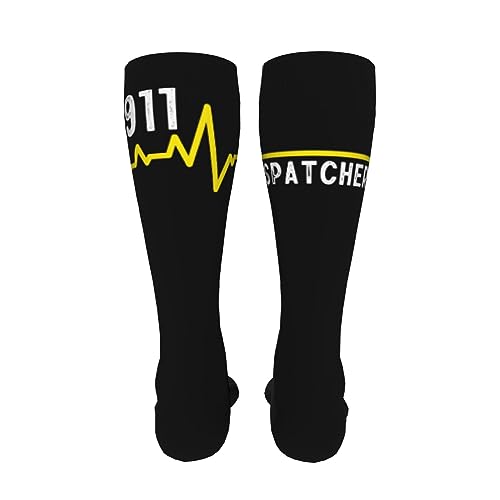 911 Dispatcher Heartbeat Thin Gold Line Knee High Socks For Women Long Tube Socks Athletic Compression Socks Unisex High Socks Girls4