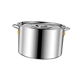 LeeQinersw Suppentopf Kochtopf Schmortopf Induktionstopf Aus Edelstahl mit Großem Fassungsvermögen Und Doppelgriff für Die Gastronomie Und Großküchen, 6.2L