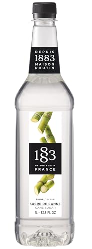 1883 Maison Routin Premium Cane Sugar Syrup for Cocktails Mocktails Coffee & Iced Tea - Vegan-Friendly Allergen-Free No Artificial Colours or Preservatives - 1L PET Bottle