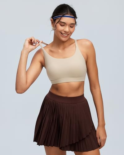 Image of RUNNING GIRL Sports Bras for Women,Light Impact Molded Cup Strap Sports Bra with Sewn in Pads,Best for A-C Cup