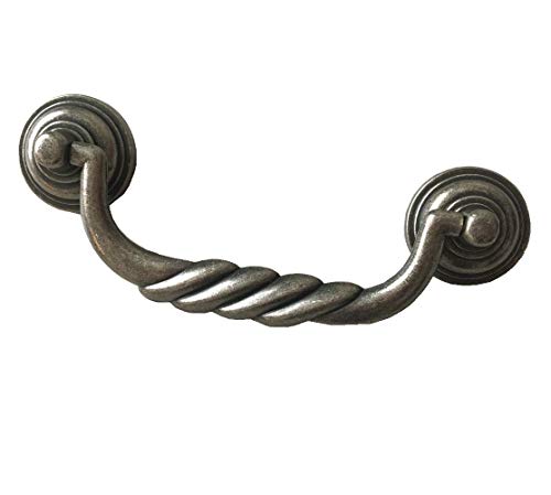 4.5 C-C Antique Pewter Bail Drawer Pull Drop Swing Handles Dresser Pulls Cabinet Knob Ring Vintage Style 114 mm 4 1 2 Centers (Bail Pull 4.5 Centers)