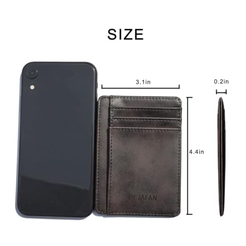 Wallet for Men and Women Slim Front Pocket Minimalist Leather RFID Blocking (Coffee)2