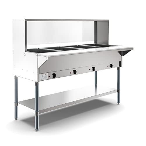 Koolmore KM-OWS-4SG 4-Pan Open Well Commercial Electric Stainless Steel Steam Table Food Warmer thumb #2