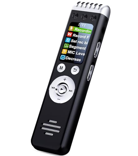 64GB Voice Recorder with Playback - EZColoris Color Display Digital Voice Activated Audio Recording Devices for Speeches College Lectures Meetings Rechargeable Battery 240H