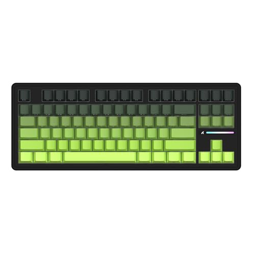 ATTACK SHARK M87 PRO Wireless Mechanical Gaming Keyboard,Hot Swappable Gasket RGB Custom Keyboard,Linear Switch&Side Printed PBT Keycaps,BT5.0/2.4Ghz/Type-C,5000mAh Battery for Win Mac(Matcha)