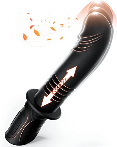 G Spot Vibrator Dildo - Soft Silicone Rose Sex Toys Vibrators With 10 Powerful Vibration & 3 Thrusting Modes Personal Massagers For Clitoral Stimulation, Adult Sex Toys For Women Mens Pleasure Black #TOP30