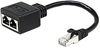 CERRXIAN Manual RJ45 Adapter Cable ,RJ45 Male to Female Dual Adapter (15CM) can be used to manual switch networks between two computers (not used as a network splitter)