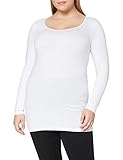 VERO MODA VMMAXI MY LS SOFT LONG U-NECK NOOS, Camisa Manga Larga Mujer, Blanco (Bright White), 38 (Talla del fabricante: Medium)