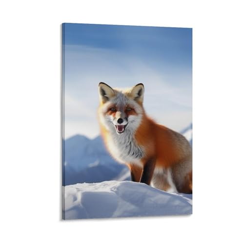 Toile murale renard 40 x 60 cm pour habiller un mur vide