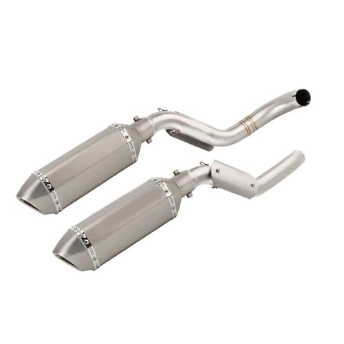 排気部 オートバイ用サイレンサーパイプ 排気管 スリップオン排気管 ミッドリンクパイプアクセサリー付き に適合するホンダ VTR 1000 F に適合するスーパーホーク 1997-2006 1998 1999 2000 2001 2002(Chrome)