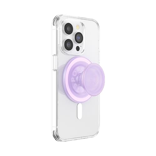 Image of PopSockets Phone Grip for MagSafe, Magnetic Holder, Phone Stand, Cute Pink - Opalescent Clear