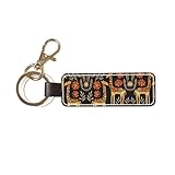Double porte-clés pour l'organisation : équipé de deux porte-clés en métal, ce porte-clés en cuir imprimé girafe orange chaud offre un grand espace pour plusieurs clés, les gardant organisées et réduisant les enchevêtrements.