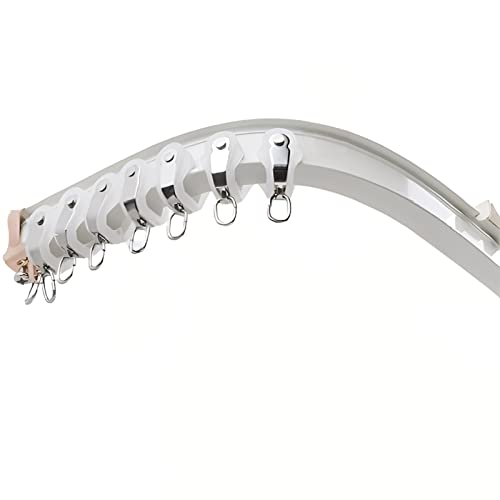 Yisss Riel De Cortina De Techo Riel de Cortina de Ducha para el hogar Flexiblemente Flexible, Barra de Cortina divisoria de habitación de aleación de Aluminio Blanco, para Hotel/clínica/RV/Camper Cover