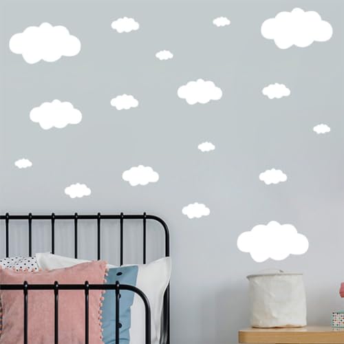 Adorno de Nubes Blanco para Pared Vinilo Decorativo Removible miniatura 2