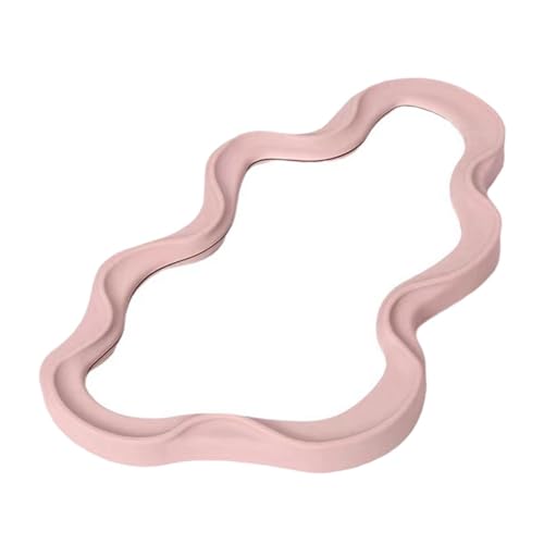 PETSOLA Espejo Decorativo Colgable con Marco Asimétrico E Irregular Estructura Sólida Y Fácil Instalación O Pared Adecuado para Baño Dormitorio Sal, Rosa, Individual