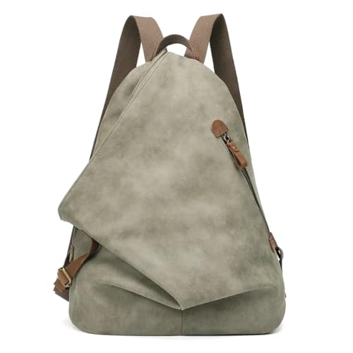 Image of KL928 PU Leather Vintage Backpack - Large Casual Daypack Outdoor Travel Rucksack Hiking Backpacks for Men Women