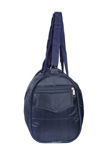 Image of New Folding 16 Inches PU Casual Travelling Bag 1 Main Compartments with Two Side Zippered Pockets for Men /Women (Blue)