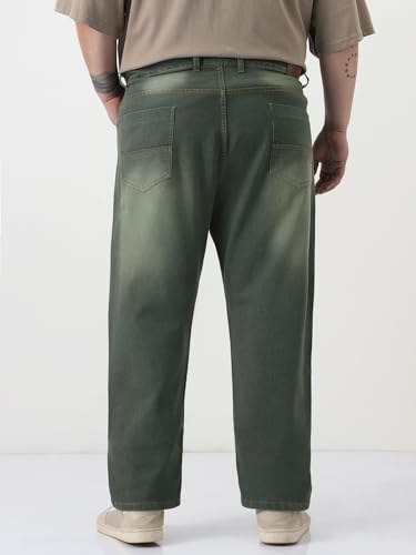 Image of Urbano Plus Men's Straight Fit Heavy Washed Jeans Stretchable