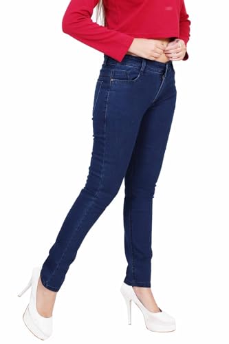 Image of Women's Stretchable Skinny Fit Jeggings High Waist Denim Look Pants for Girls & Ladies Soft Comfortable Slim Fit Jeans Perfect for Casual, Work, Travel & Party