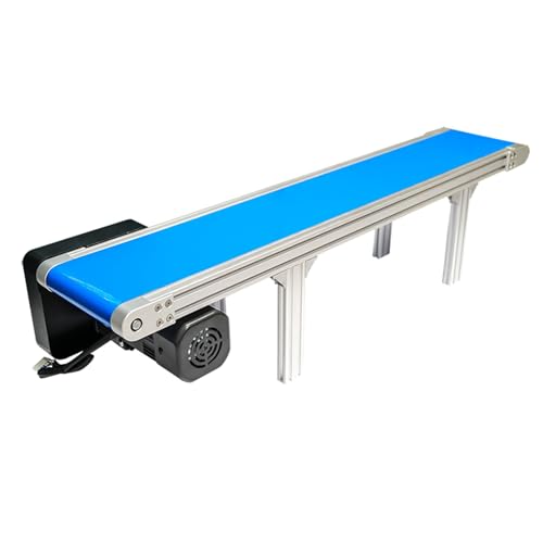 Nastro trasportatore in PVC a velocità regolabile (15 x 60 cm) - Telaio in alluminio resistente per imballaggi efficienti e uso in fabbrica, design compatto per piccole imprese e postazioni di lavoro