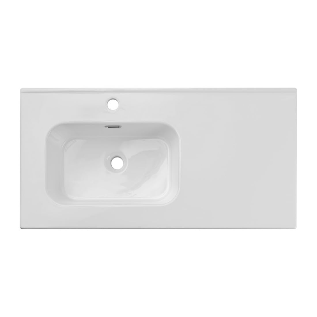 Meublorama Essen - Lavabo empotrado (90 cm), color blanco brillante