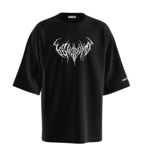 Tees Anime Death Metal Oversized T Shirt for Men and Women Premium Heavy Gauge Cotton Drop Shoulder Baggy Streetwear T-Shirt-image-37