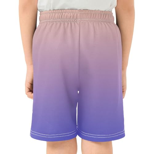 J JOYSAY Midnight Bloom Gradient Boys Athletic Shorts Kids Youth Casual Shotrs with Elastic Waistband Pockets3