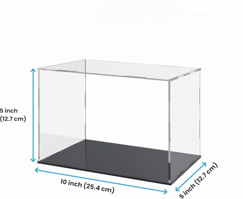 Image of Design Clear Acrylic Box for Book Transparent Rectangular Storage Box Self Assemble Collectible Box Alternative Glass Case for Display (10 inch L x 5 inch W x 5 inch H)