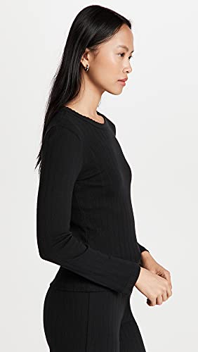Leset Women's Pointelle Slim Fit Long Sleeve Top4