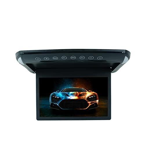 YQVEOT Fernseher Auto, 1080P 10,1/12,1-Zoll-Auto-Monitor Flip Down TFT LCD Auto-Dachmontage-Monitore mit MP5-Player USB TF Auto-Decken-Monitor(10.1 inch Black)